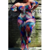 Lovely Casual Off The Shoulder Multicolor Plus Siz