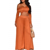 Lovely Leisure Crop Top Loose Jacinth Two-piece Pa