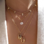 Lovely Chic Cascading Gold Alloy Necklace