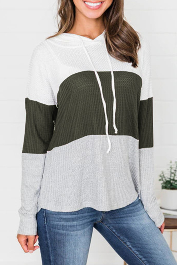 

Lovely Trendy Hooded Collar Drawstring Army Green Sweaters