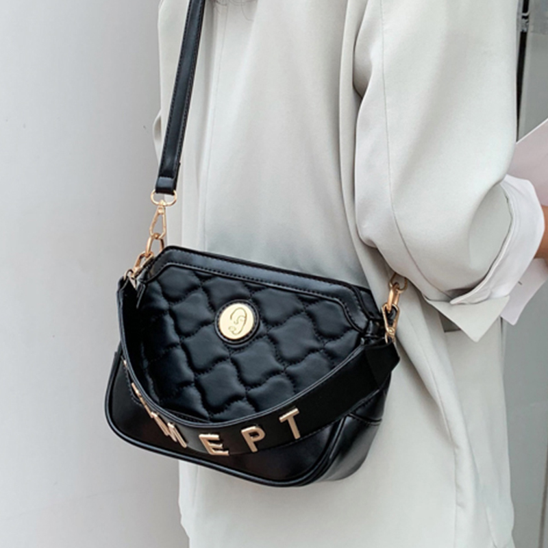

Lovely Trendy Letter Black Messenger Bag