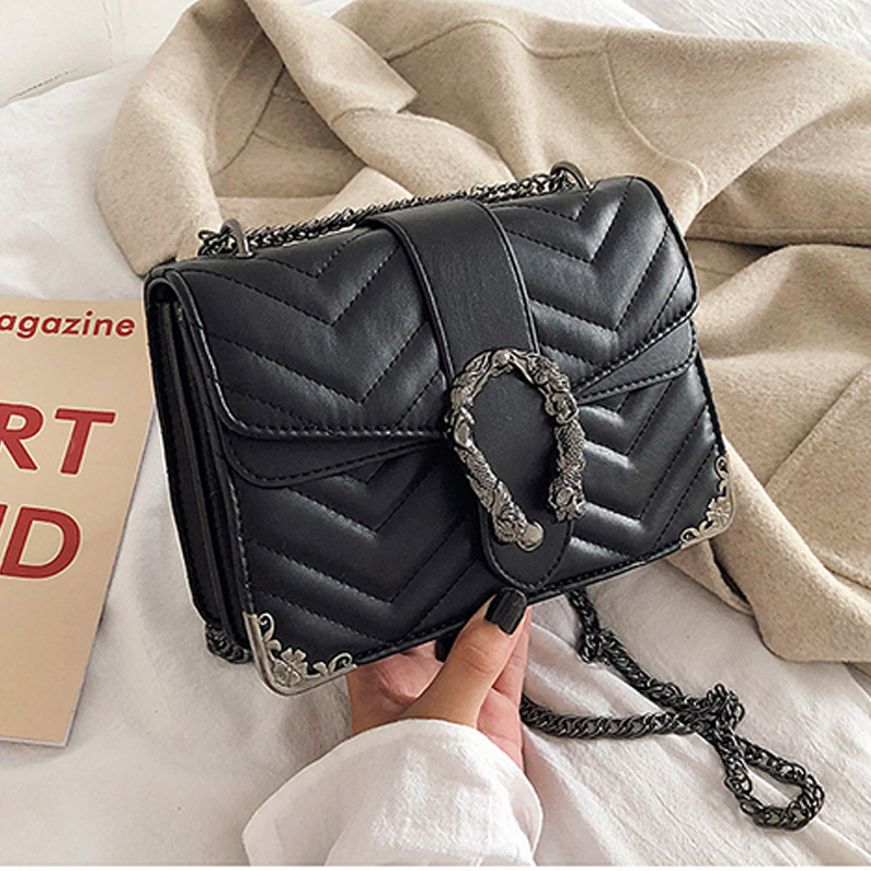Lovely Casual Patchwork Black PU Messenger Bag