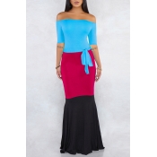 Lovely Sweet Color-lump Patchwork Baby Blue Floor 