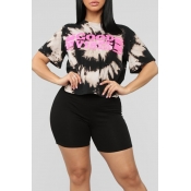 Lovely Casual Printed Black T-shirt