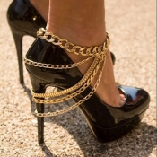 Lovely Casual Layered Gold Alloy Anklet