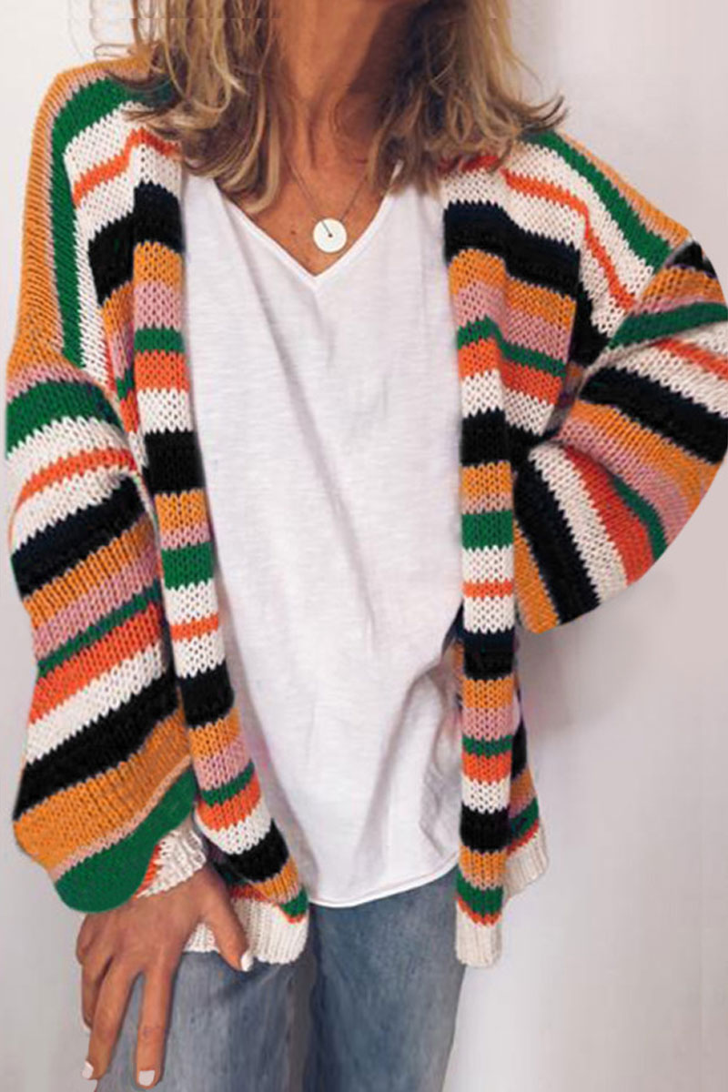 

Lovely Striped Multicolor Cardigan, Multicolor mstn