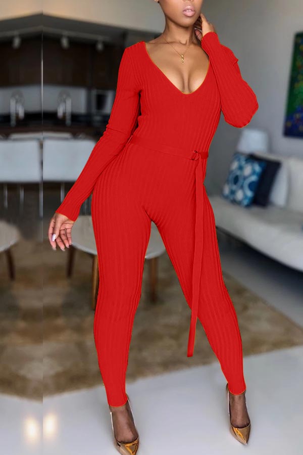 Lovely Trendy Skinny Red One-piece Jumpsuit