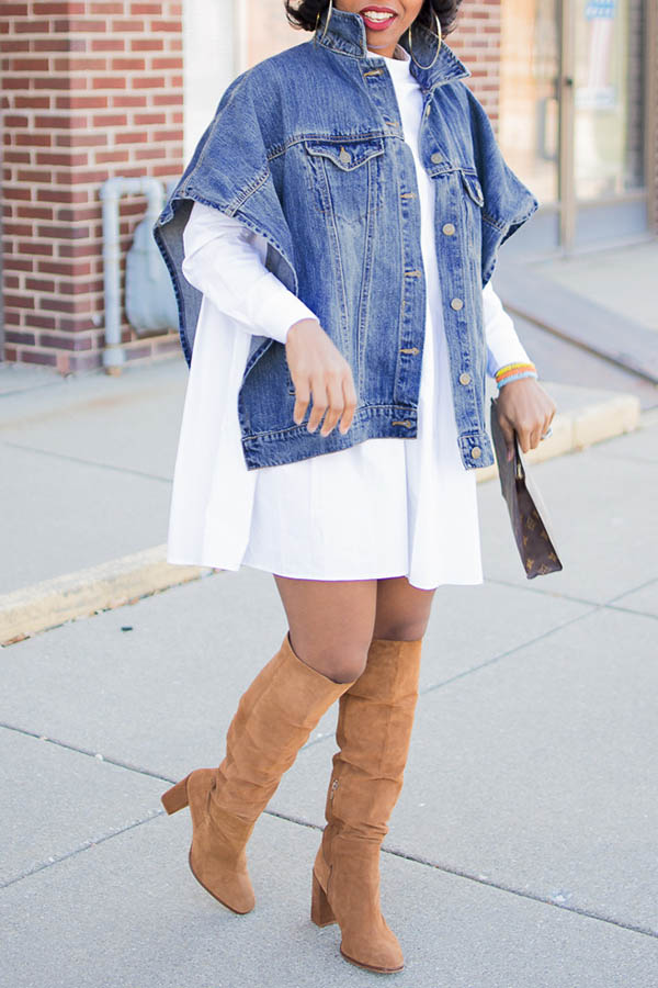 

Lovely Leisure Buttons Design Blue Jacket