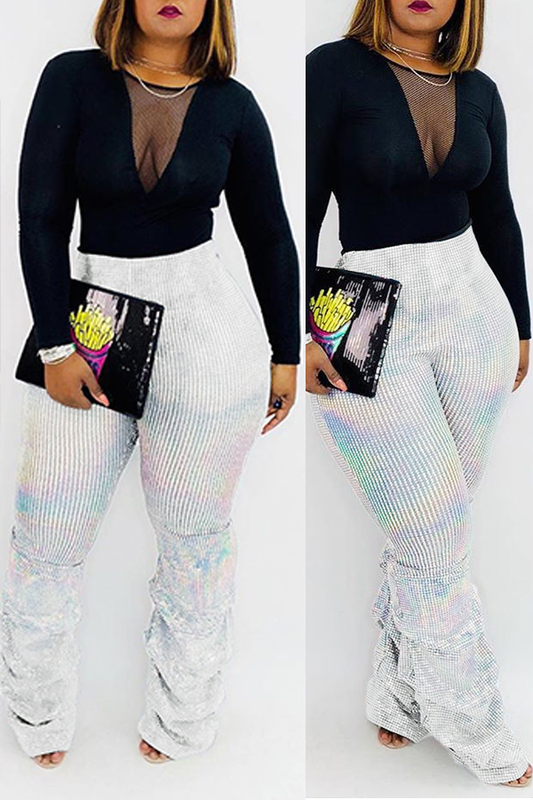 

Lovely Casual Loose White Pants