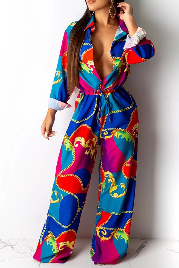 

Lovely Trendy Printed Multicolor One-piece Jumpsuit, Multi