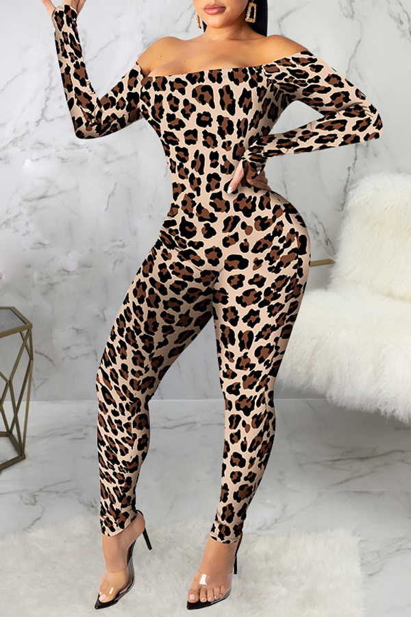 Lovely Casual Leopard Printed Brown One-piece Jumpsuit_Jumpsuit ...