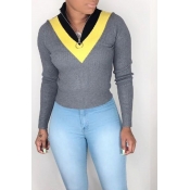 Lovely Work Color-lump Grey Sweater