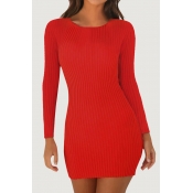 Lovely Casual Skinny Red Mini Dress