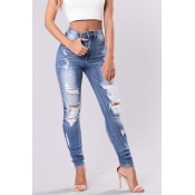 LW High Waist Classic Distressed Ripped Jeans