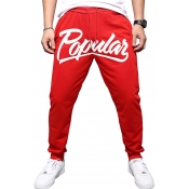 Lovely Casual Letter Printed Red Pants