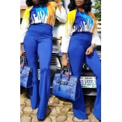 Lovely Casual Turndown Collar Printed White Blouse