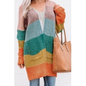 Lovely Color-lump Patchwork Multicolor Cardigans