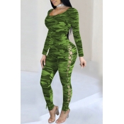 Lovely Sexy Bandage Design Green One-piece Jumpsui