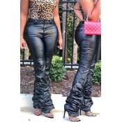 Lovely Casual Tassel Design Black Pants