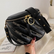 Lovely Casual Letter Black Messenger Bag