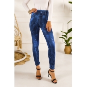 Lovely Casual Buttons Design Blue Pants