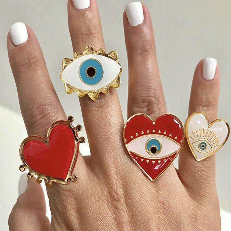 

Lovely Vintage Eye White Alloy Ring