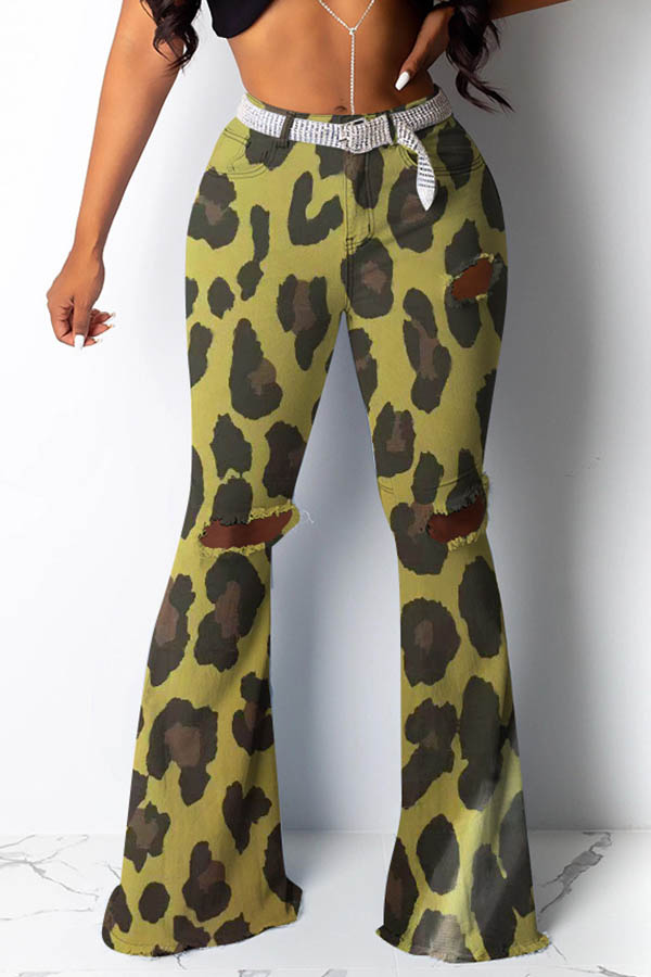 

Lovely Casual Camouflage Printed Yellow Pants