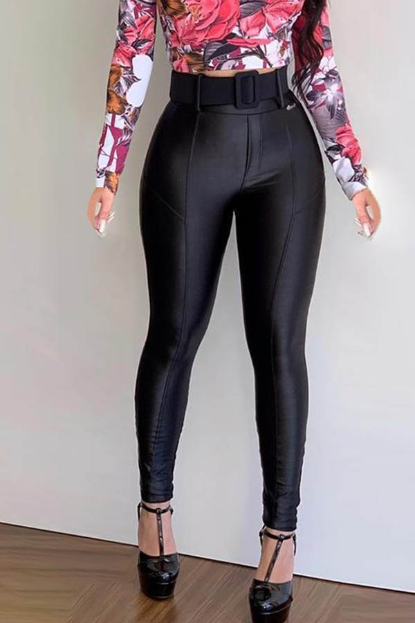 Cheap Pants Lovely Casual High Waist Skinny Black Pants