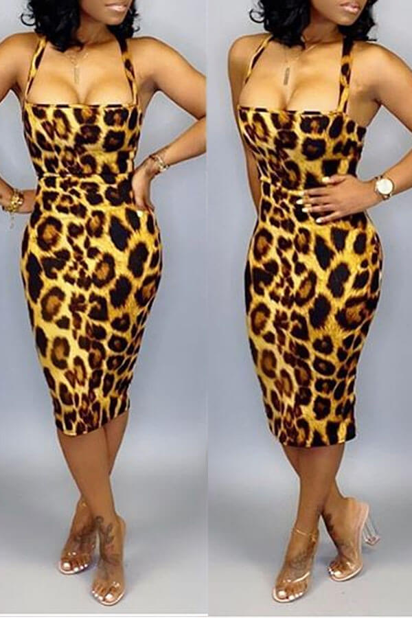 

Lovely Casual Leopard Printed Knee Length Dress