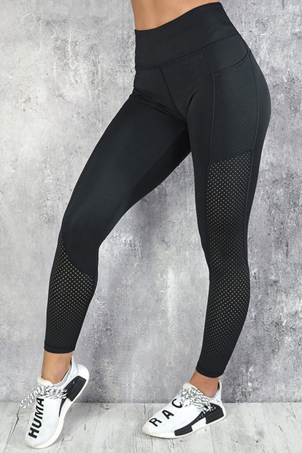 

Lovely Leisure Patchwork Skinny Black Leggings
