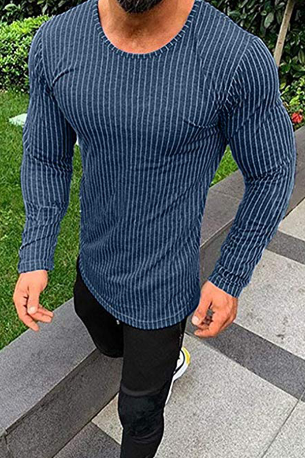 

Lovely Casual Striped Blue T-shirt