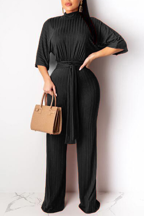 

Lovely Work Loose Black One-piece Jumpsuit