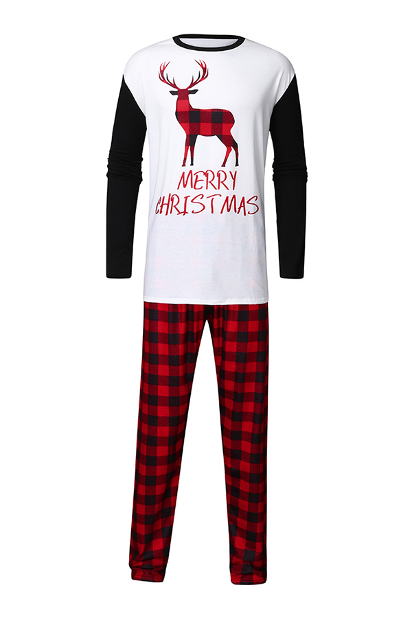 

Lovely Trendy Family Printed White Two-piece Pants Set