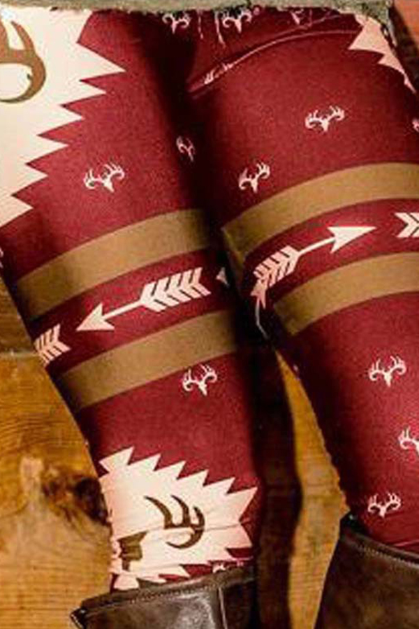 

Lovely Casual Printed Red Leggings