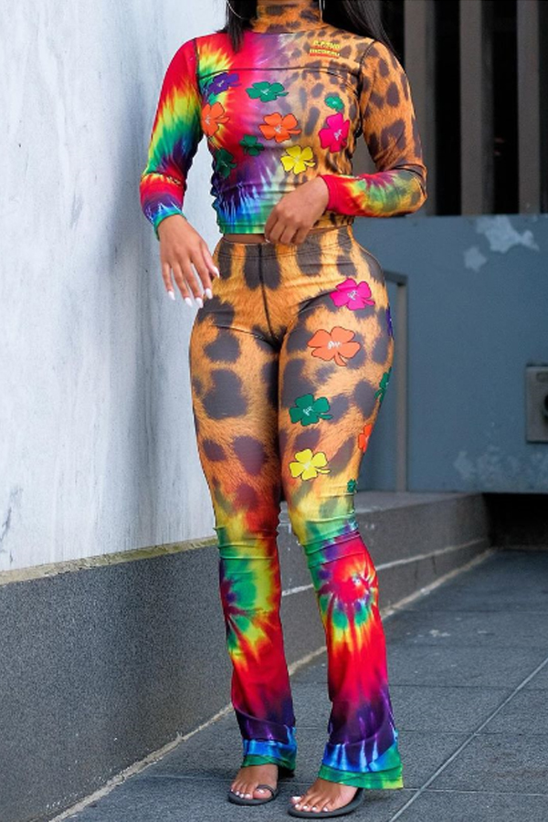 

Lovely Casual Printed Skinny Yellow Two-piece Pants Set
