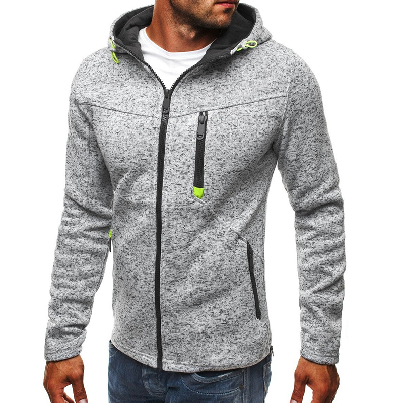 Cheap Hoodies Lovely Casual Hooded Collar Zipper Design Light Grey Hoo