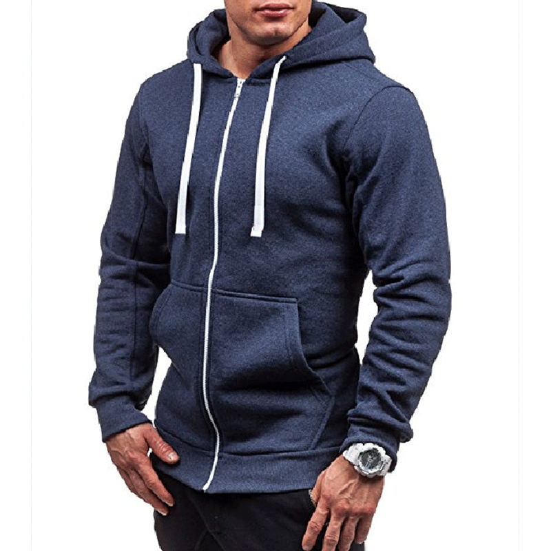 Lovely Casual Hooded Collar Navy Blue Hoodie_Hoodies_Top_Men Clothes ...
