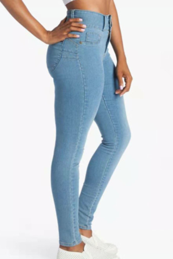 

Lovely Casual Skinny Baby Blue Jeans