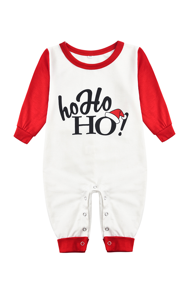 

Lovely Family Letter Printed White One-piece Jumpsuit
