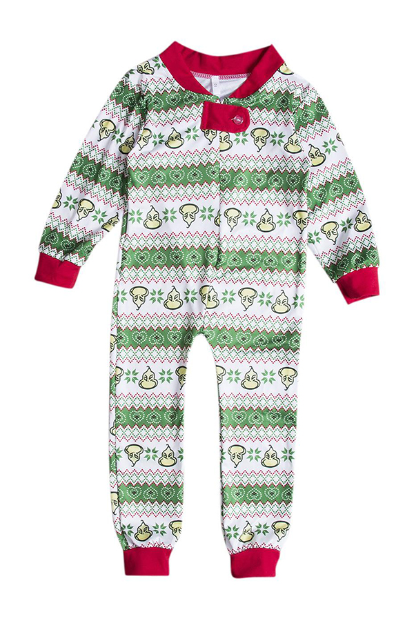 

Lovely Family Printed Green Boys One-piece Jumpsuit