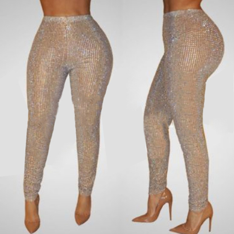 

Lovely Casual Hot Drilling Decorative White Pants
