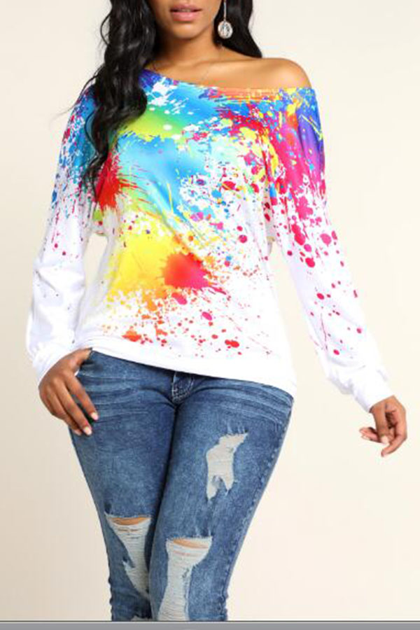 

Lovely Leisure Printed White Sweatshirt Hoodie