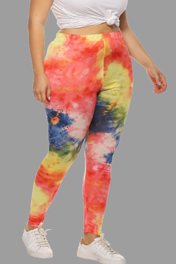 

Lovely Casual Printed Multicolor Plus Size Pants, Multi