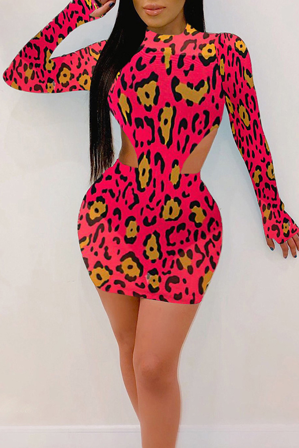 

Lovely Sexy Hollow-out Printed Red Two-piece Skirt Set