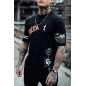Lovely Street Printed Black T-shirt