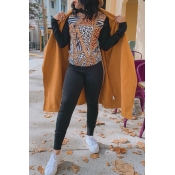 Lovely Casual Patchwork Black Two-piece Pants Set