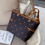 Lovely Chic Printed Coffee Messenger Bag