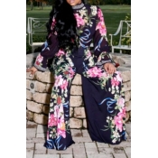 Lovely Casual Printed Dark Blue Two-piece Pants Se