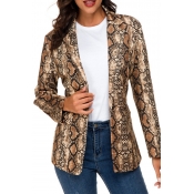 Lovely Casual Snakeskin Printed Blazer