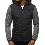 Lovely Casual Patchwork Dark Grey Hoodie